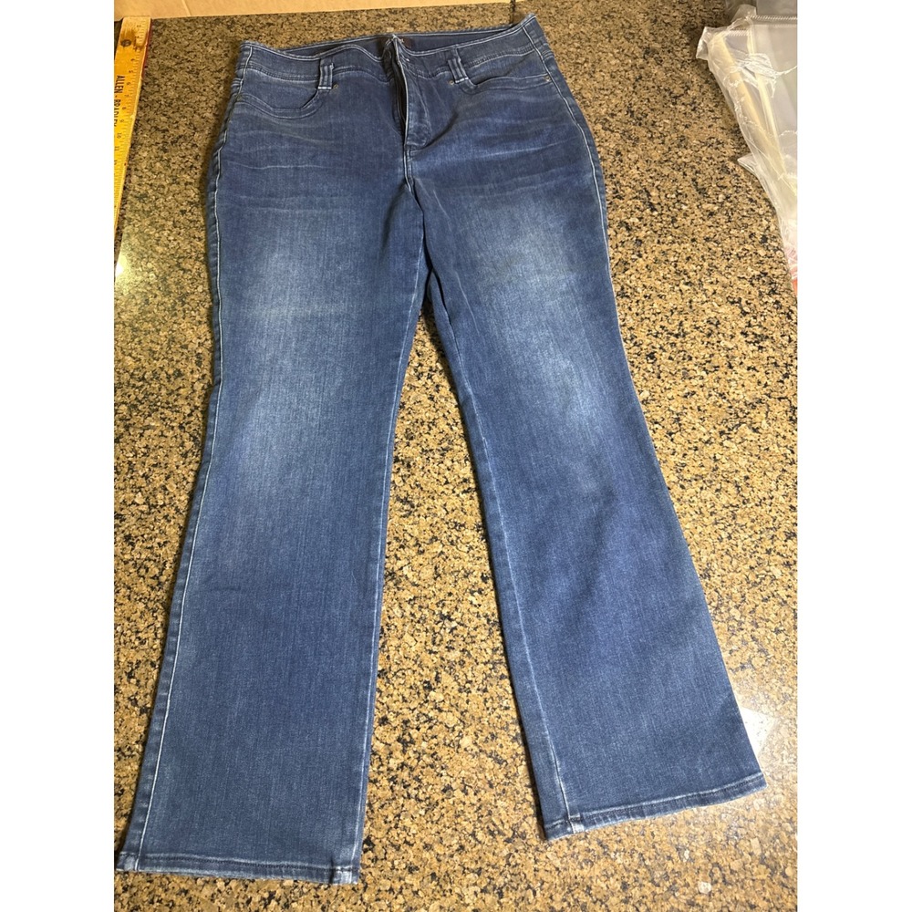 NYDJ Marilyn Straight Leg Jeans Blue Lift Tuck Denim Womens Size 16